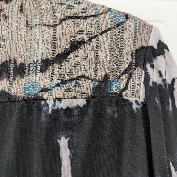 Gypsy Tie-dye and Lace Open Front Shirt - Medium - Picture 3 of 4